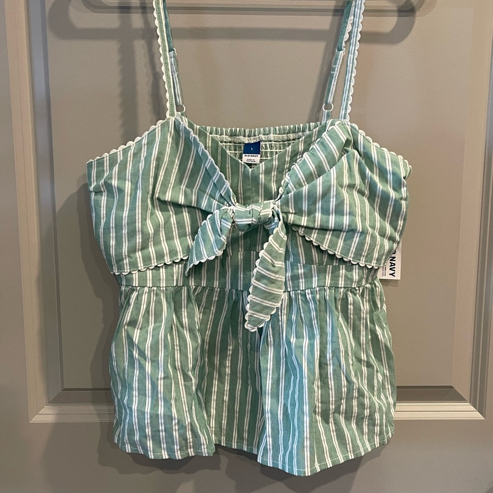 Old Navy Green Striped Top